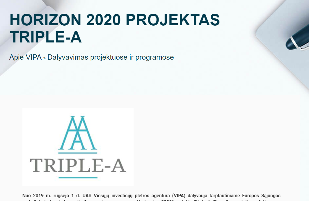 HORIZON 2020 Projektas Triple-A
