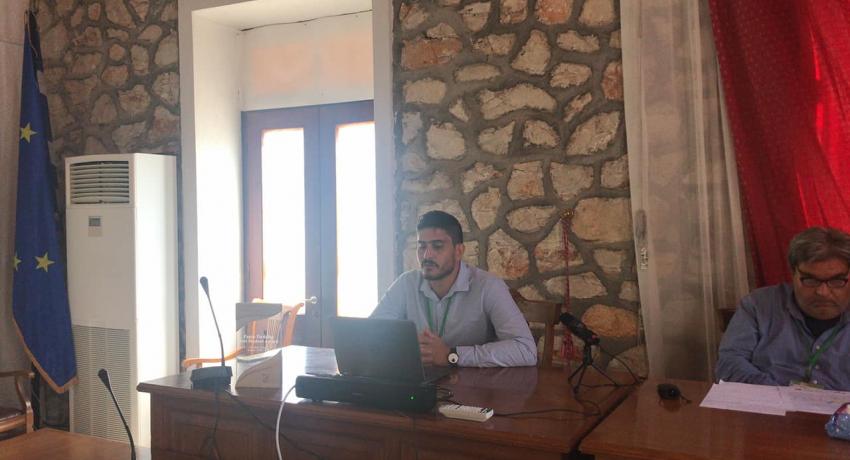 Filippos Dimitrios Mexis delivering his presentation